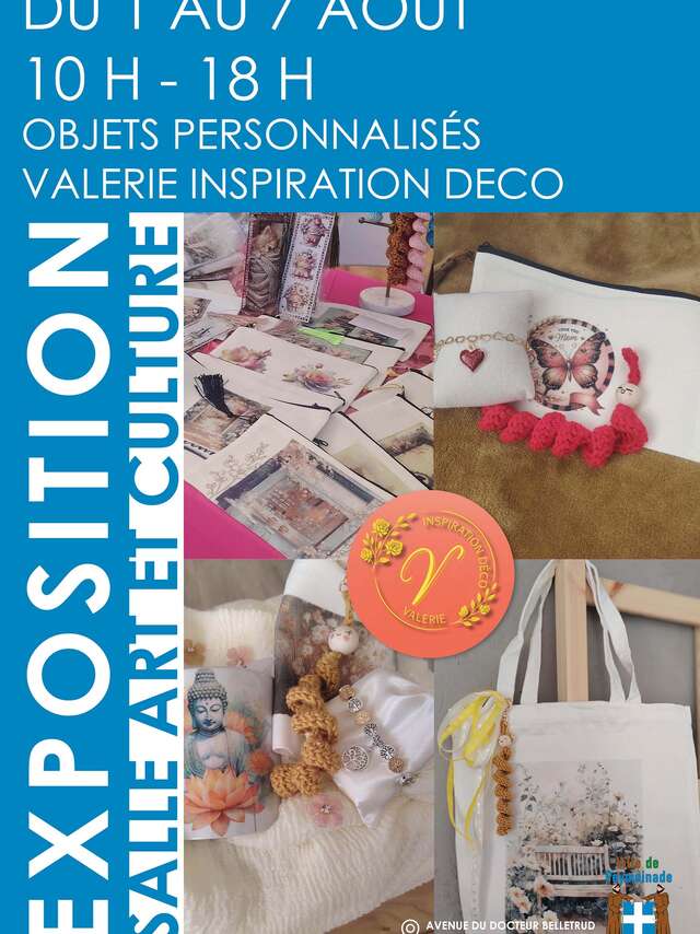 Exposition-vente d'objets personnalisés par Valérie Inspiration Déco